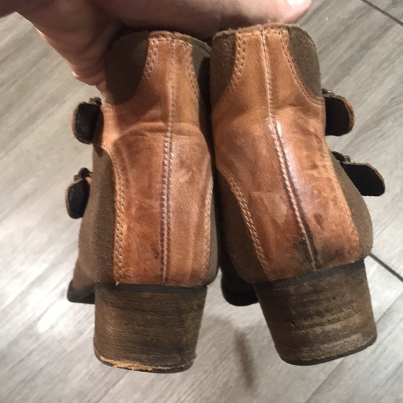 Steve Madden Raskal Western Tan & Brown Leather & Suede Booties size 9.5 - Picture 4 of 9